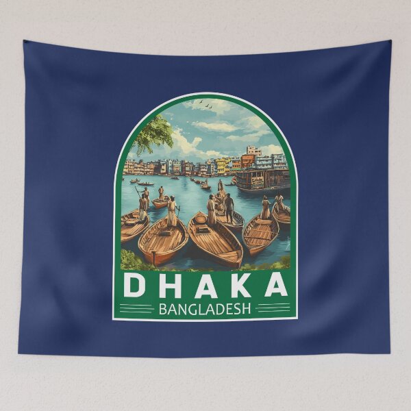 Item preview, Dhaka Bangladesh Travel Art Emblem designed and sold by KrisSidDesigns.