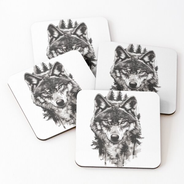 Item preview, Black and White Wolf Tattoo designed and sold by Media-DK.