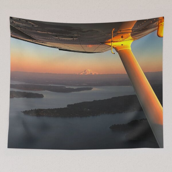 Item preview, Mt Rainier & Mt Adams Flying Sunset designed and sold by flyscenicair.