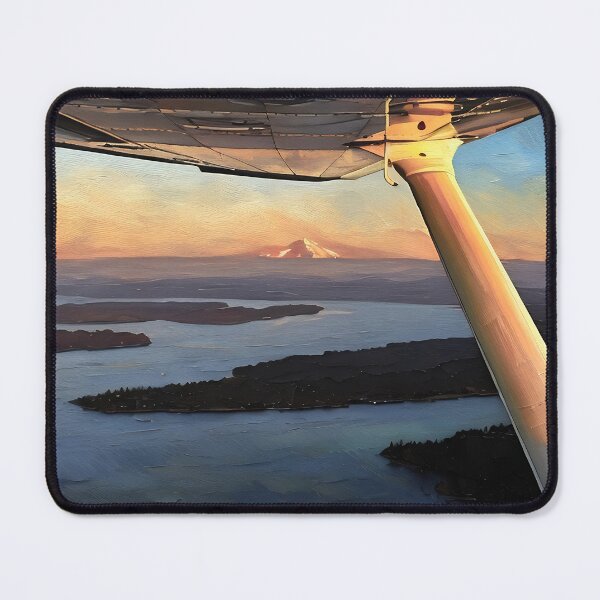 Item preview, Mt Rainier & Mt Adams Flying Sunset (Oil Painting) designed and sold by flyscenicair.