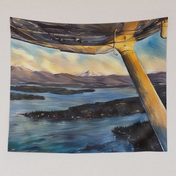 Item preview, Mt Rainier & Mt Adams Flying Sunset (Pastel) designed and sold by flyscenicair.