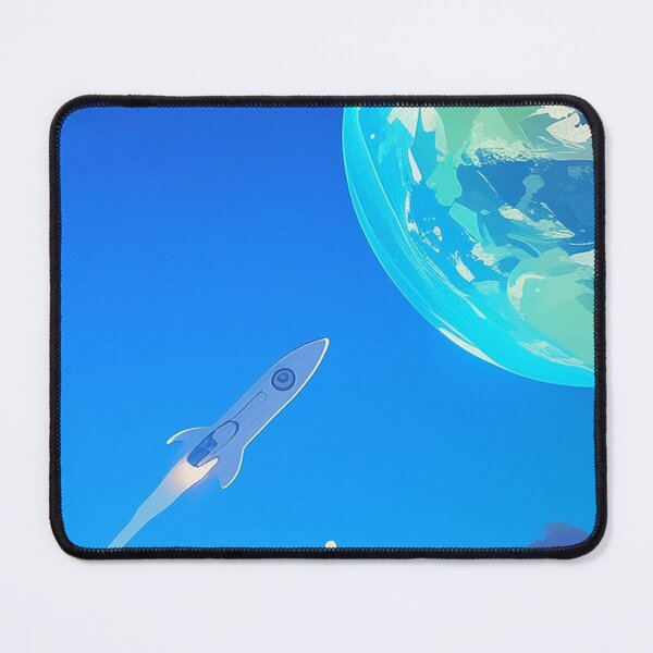 Item preview, spaceship toward blue-green plant in deep space designed and sold by AHMEK13512.