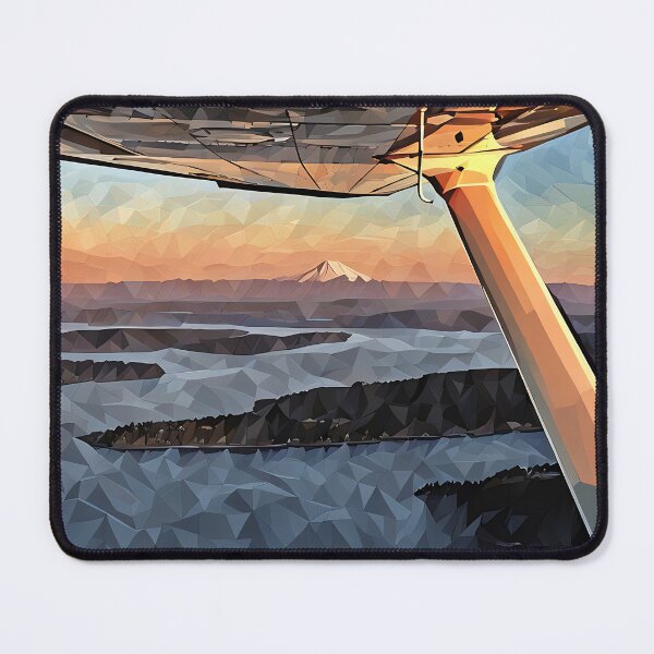Item preview, Mt Rainier & Mt Adams Flying Sunset (Poly Art) designed and sold by flyscenicair.