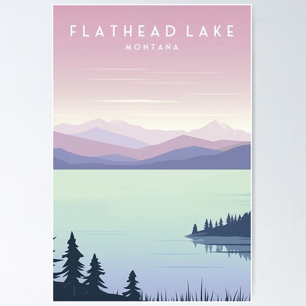 Item preview, Flathead Lake Montana Travel Print United States designed and sold by Wander-World.