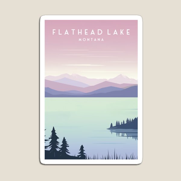 Item preview, Flathead Lake Montana Travel Print United States designed and sold by Wander-World.