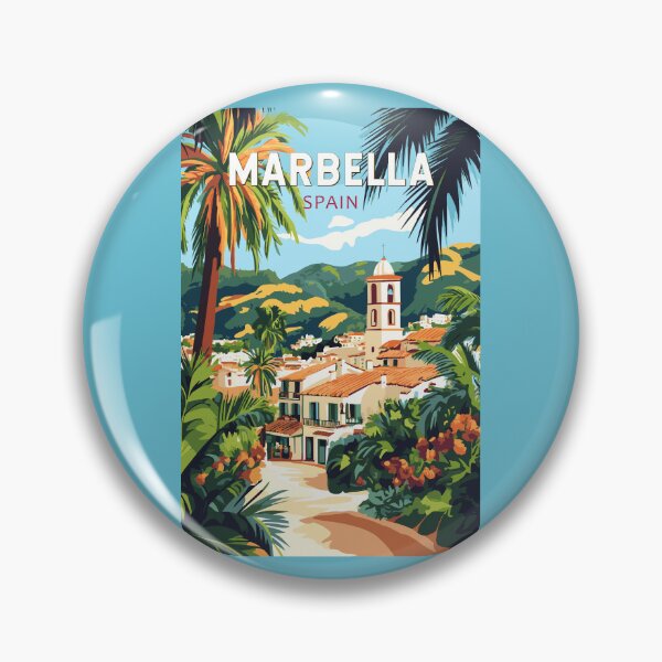 Item preview, Marbella Spain Illustration Travel Art Vintage designed and sold by KrisSidDesigns.