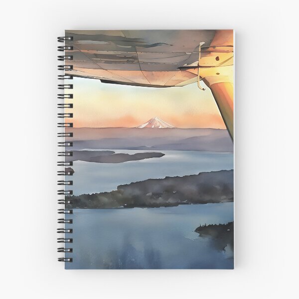 Item preview, Mt Rainier & Mt Adams Flying Sunset (Watercolor) designed and sold by flyscenicair.