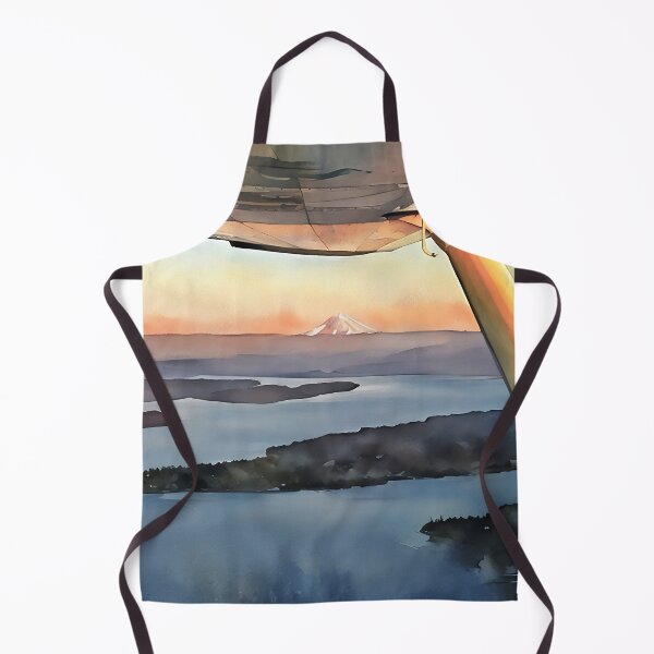 Item preview, Mt Rainier & Mt Adams Flying Sunset (Watercolor) designed and sold by flyscenicair.