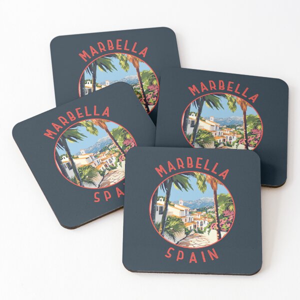 Item preview, Marbella Spain Retro Distressed Circle designed and sold by KrisSidDesigns.