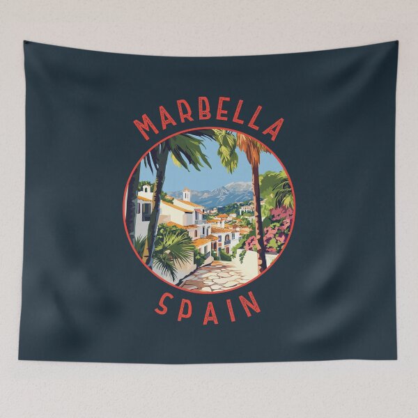Item preview, Marbella Spain Retro Distressed Circle designed and sold by KrisSidDesigns.