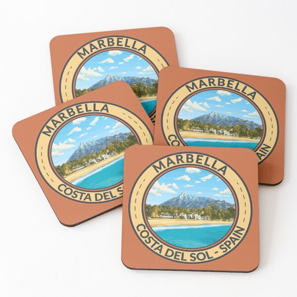 Item preview, Marbella Spain Costa Del Sol Travel Art Badge designed and sold by KrisSidDesigns.