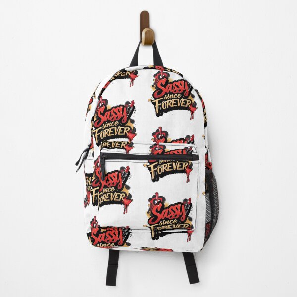 Item preview, Sassy Since Forever Bold Sticker Graffiti Style Lettering Lipstick Smudges High Heels Fiery Red Black Metallic Gold Fierce Confident Aesthetic designed and sold by zoughlal.