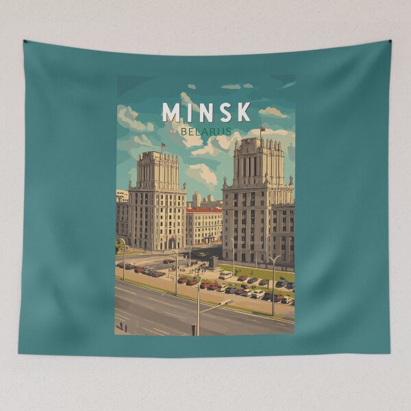 Item preview, Minsk Belarus Illustration Travel Art Vintage designed and sold by KrisSidDesigns.