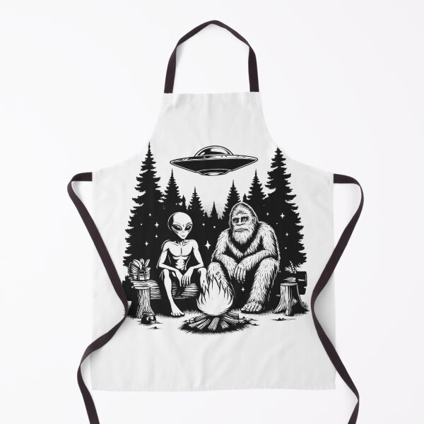 Item preview, Bigfoot and Alien Outdoor Sasquatch Hiking Camping designed and sold by Kimberley King Art King Art.
