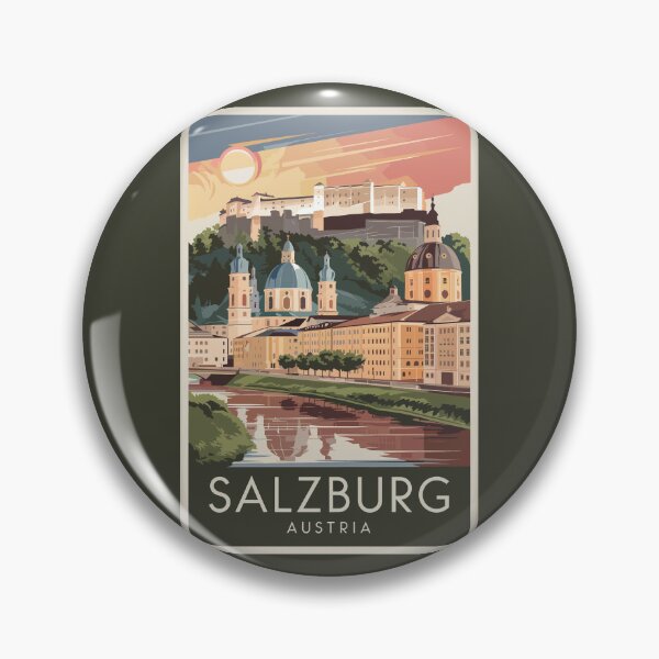 Item preview, Salzburg Austria Illustration Travel Art Vintage designed and sold by KrisSidDesigns.