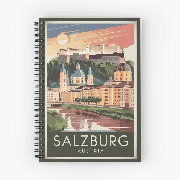 Item preview, Salzburg Austria Illustration Travel Art Vintage designed and sold by KrisSidDesigns.