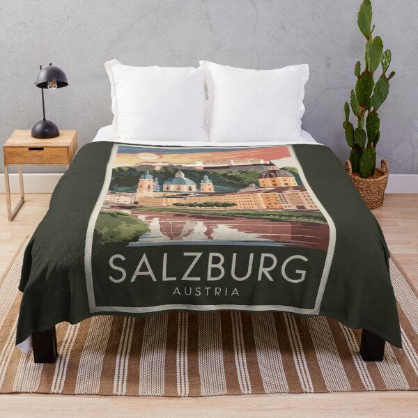 Aperçu de l'œuvre Salzbourg Autriche Illustration Voyage Art Vintage créée et vendue par KrisSidDesigns.