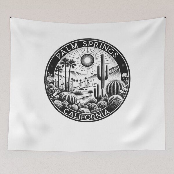 Item preview, Palm Springs California Desert Cactus Plants Adventure Cactus Scene designed and sold by Kimberley King Art  King Art.