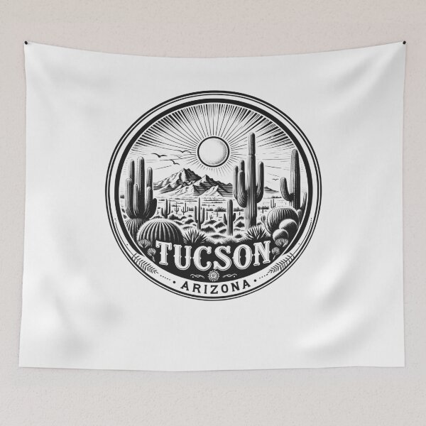Item preview, Tucson Arizona Desert Cactus Plants Adventure Cactus Scene designed and sold by Kimberley King Art  King Art.