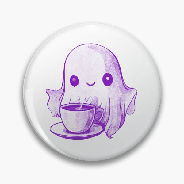 Item preview, Cute Ghost Drinking Coffee designed and sold by kinpirks.