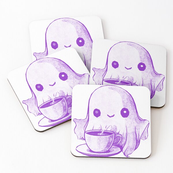Item preview, Cute Ghost Drinking Coffee designed and sold by kinpirks.