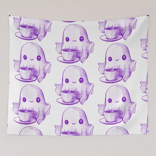 Item preview, Cute Ghost Drinking Coffee designed and sold by kinpirks.