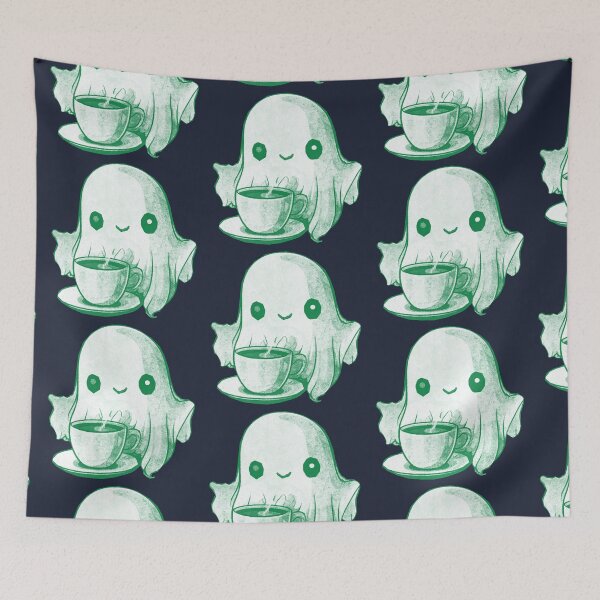 Item preview, Cute Ghost Drinking Coffee designed and sold by kinpirks.