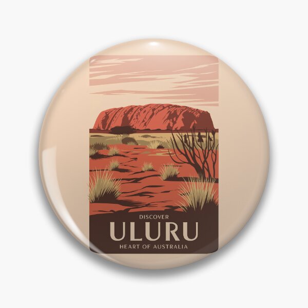 Item preview, Uluru Australia Travel Art Vintage designed and sold by KrisSidDesigns.