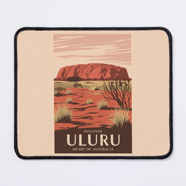 Item preview, Uluru Australia Travel Art Vintage designed and sold by KrisSidDesigns.