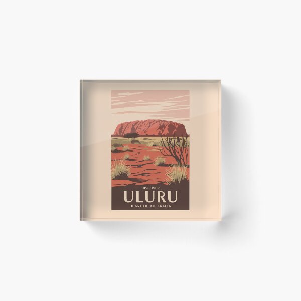 Item preview, Uluru Australia Travel Art Vintage designed and sold by KrisSidDesigns.