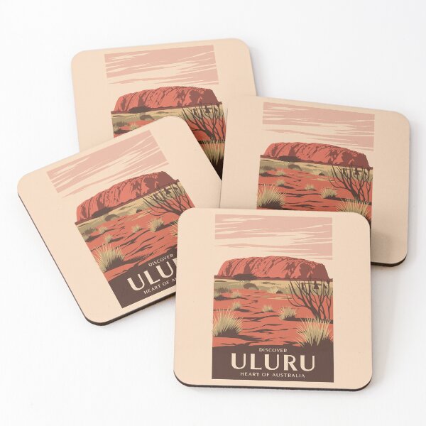 Item preview, Uluru Australia Travel Art Vintage designed and sold by KrisSidDesigns.