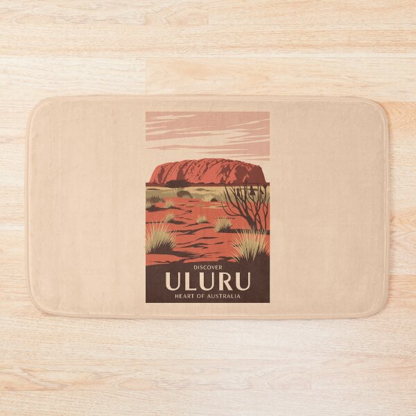 Item preview, Uluru Australia Travel Art Vintage designed and sold by KrisSidDesigns.