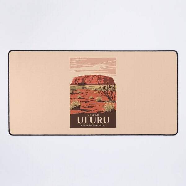 Item preview, Uluru Australia Travel Art Vintage designed and sold by KrisSidDesigns.