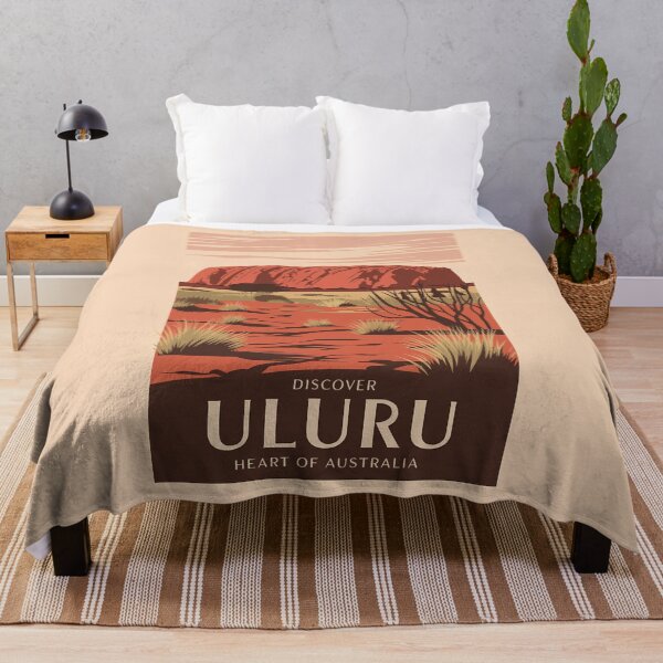 Item preview, Uluru Australia Travel Art Vintage designed and sold by KrisSidDesigns.