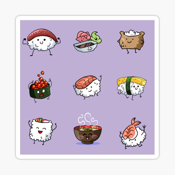 Sushi Pals (Purple) Sticker
