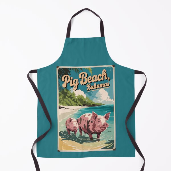 Item preview, Pig Beach Bahamas Travel Art Vintage designed and sold by KrisSidDesigns.