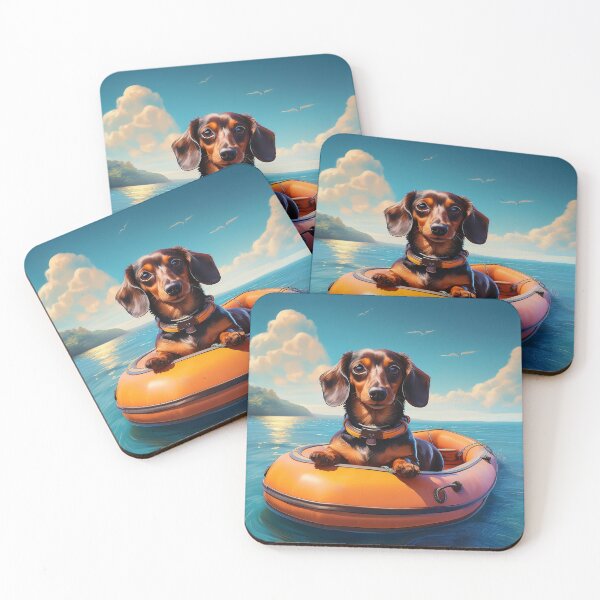 Item preview, Dachshund in a rubber dinghy at sea designed and sold by hhh-art.