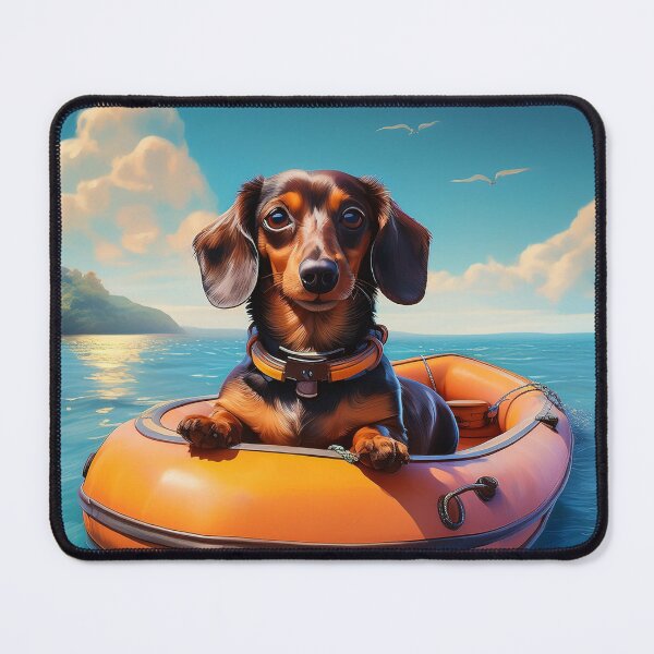 Item preview, Dachshund in a rubber dinghy at sea designed and sold by hhh-art.