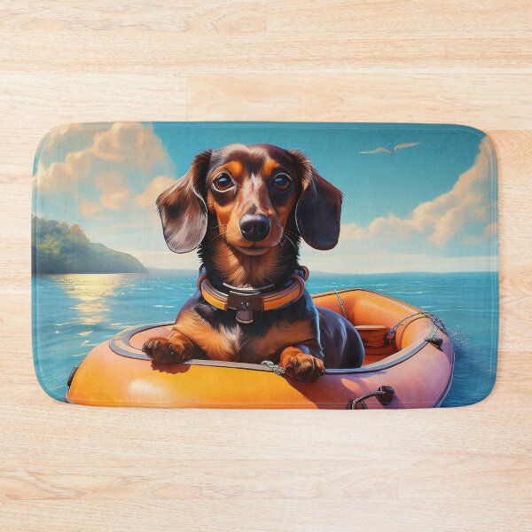 Item preview, Dachshund in a rubber dinghy at sea designed and sold by hhh-art.