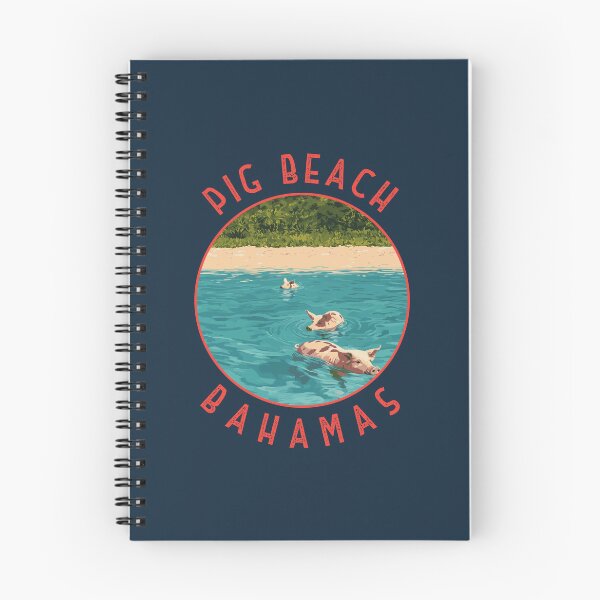 Item preview, Pig Beach Bahamas Retro Distressed Circle designed and sold by KrisSidDesigns.