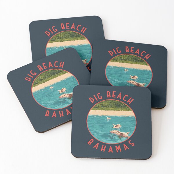 Item preview, Pig Beach Bahamas Retro Distressed Circle designed and sold by KrisSidDesigns.