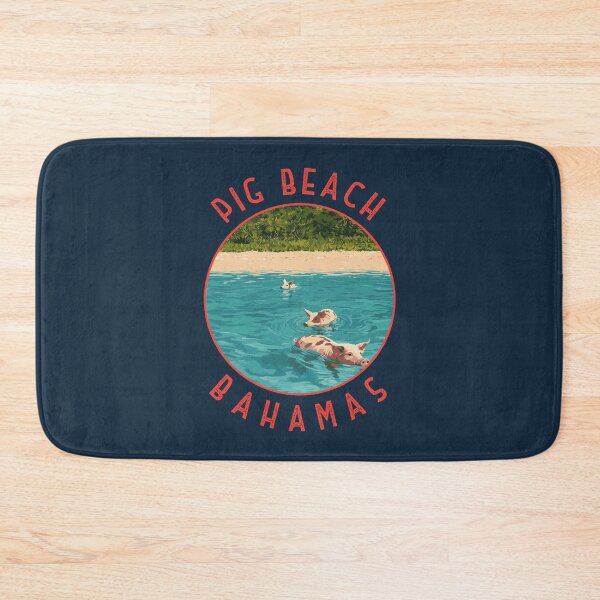 Item preview, Pig Beach Bahamas Retro Distressed Circle designed and sold by KrisSidDesigns.