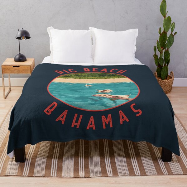 Item preview, Pig Beach Bahamas Retro Distressed Circle designed and sold by KrisSidDesigns.