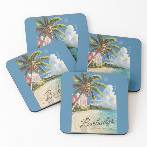 Item preview, Barbados Painterly Travel Art Vintage designed and sold by KrisSidDesigns.