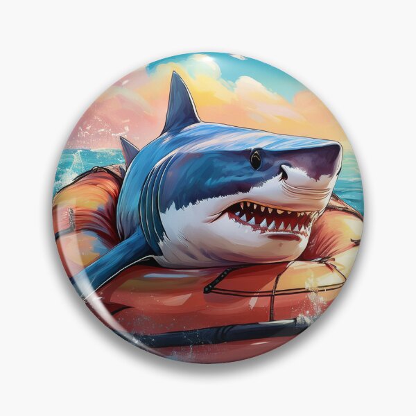 Item preview, shark in a dinghy at sea designed and sold by hhh-art.