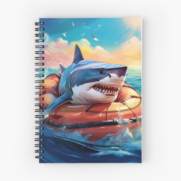 Item preview, shark in a dinghy at sea designed and sold by hhh-art.