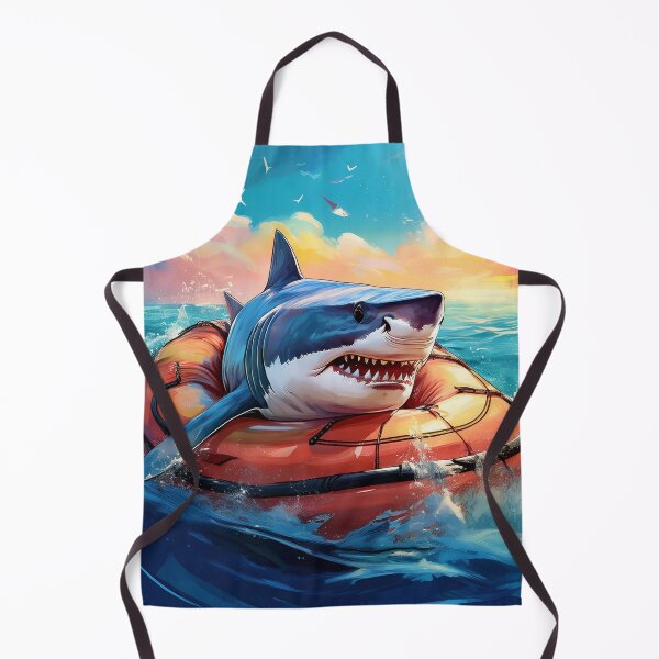 Item preview, shark in a dinghy at sea designed and sold by hhh-art.