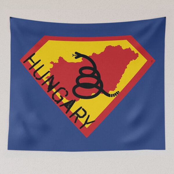 Item preview, HUNGARIAN SHIELD - Freedom Is The Superpower - Modern Gadsden Snake Flag - Dont Tread On Me SUPERHERO HUNGARY spellout design designed and sold by pelagio.