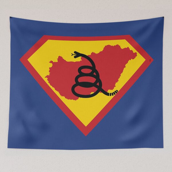 Item preview, HUNGARIAN SHIELD - Freedom Is The Superpower - Modern Gadsden Snake Flag - Dont Tread On Me SUPERHERO HUNGARY design designed and sold by pelagio.