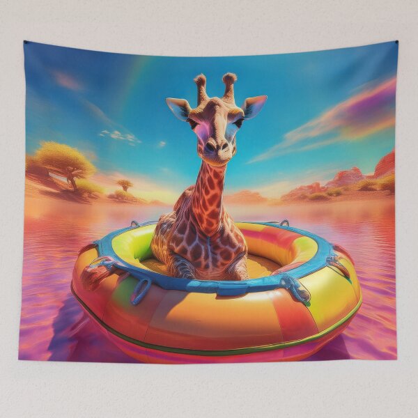 Item preview, Giraffe in a rubber dinghy in an oasis designed and sold by hhh-art.